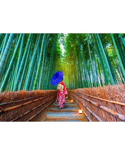 Puzzle Enjoy de 1000 de piese - Femeie asiatică în pădurea de bambus - 2